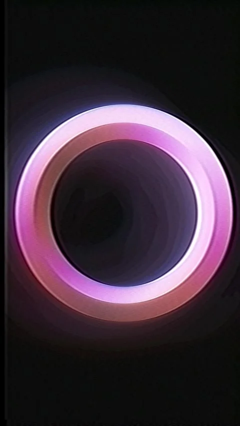 Abstract Glowing Neon Geometric Shape Rotating with Vibrant Gradient Stock Footage 340452804