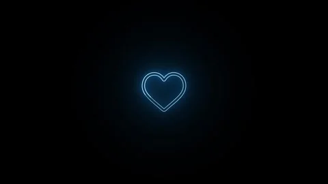 Abstract glowing neon heart frame loading animation black background 4k video Stock Footage 304023564