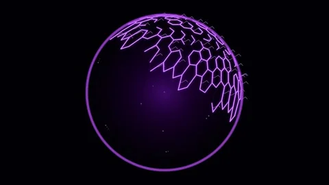 Abstract glowing neon hexagonal pattern background for modern tech display Stock Footage 346002996