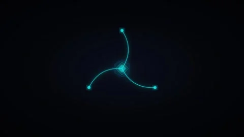 Abstract glowing neon hud interface with rotating geometric loading animati.. Stock Footage 344861699