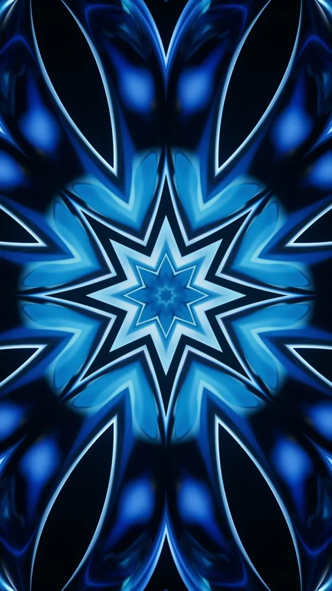 Abstract glowing neon kaleidoscope pattern, 3d rendering. Stock Footage 287010350