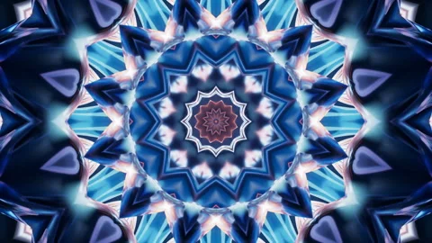Abstract glowing neon kaleidoscope pattern, 3d rendering. Stock Footage 287011976