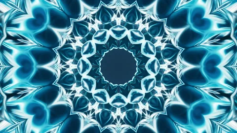 Abstract glowing neon kaleidoscope pattern, 3d rendering. Stock Footage 287014549