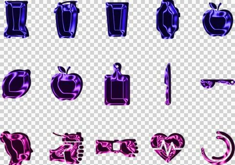 Abstract of glowing neon light bulb wireframe in blue purple and pink Stock Illustration