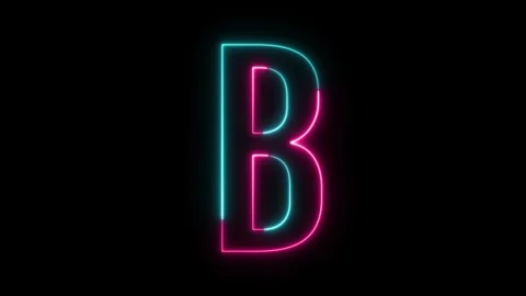 Abstract glowing neon light Educational concept with neon letter B. Neon te.. Stock Footage 327757467