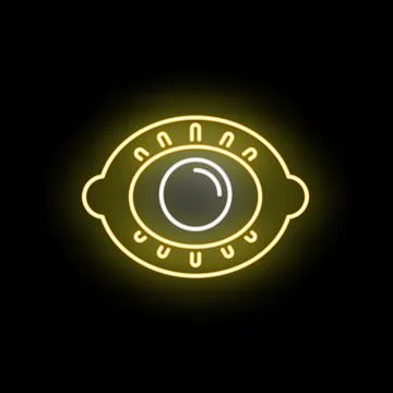 Abstract glowing neon light eye line art Illustration