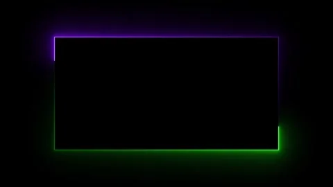 Abstract glowing neon light rectangle frame animation, Neon light effect is.. Stock Footage 331660356
