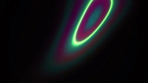 Abstract Glowing Neon Light Rings Pulsing and Morphing in Dark Space. Stock Footage 341790403