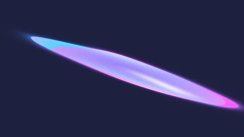 Abstract glowing neon light streak effect design element isolated on dark ba Stock Footage 328793150