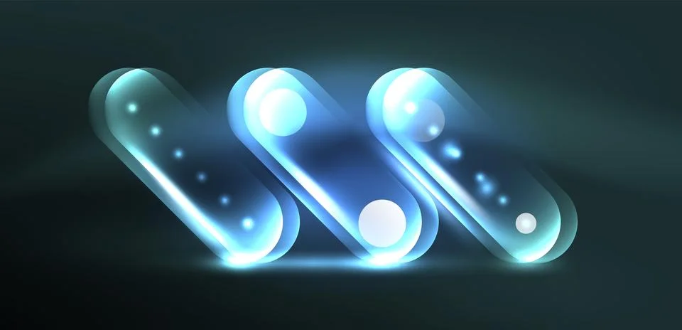 Abstract glowing neon light techno circles background Stock Illustration