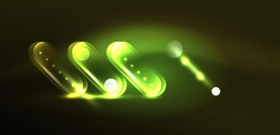 Abstract glowing neon light techno circles background Stock Illustration