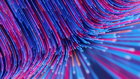 Abstract glowing neon light trails at a diagonal angle with bokeh Stock Footage 344046447
