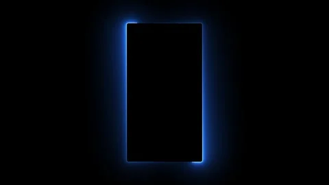 Abstract glowing neon light vertical border frame animation. Futuristic light ef Video stock 340900876