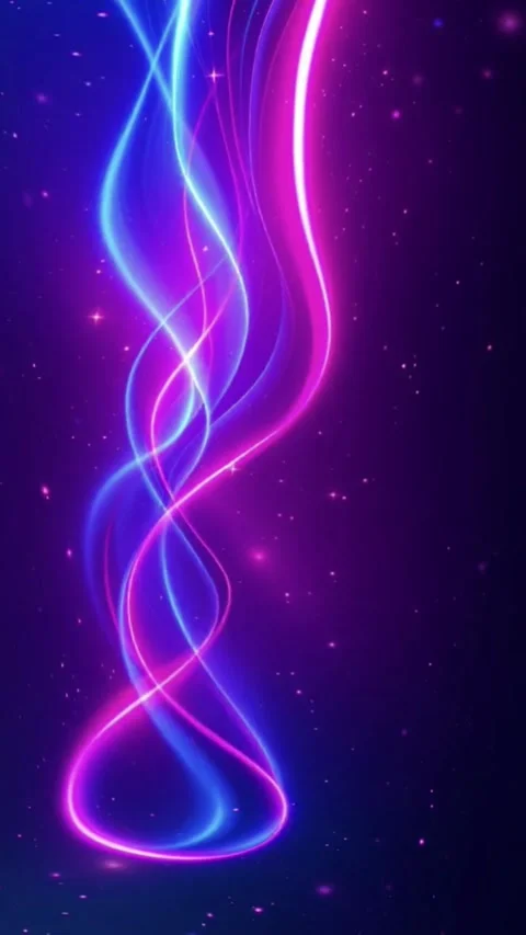 Abstract Glowing Neon Light Wave Illustration with Sparkling Particle Effects	 Stock Footage 317196000
