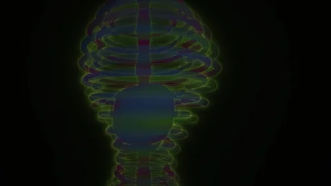 Abstract Glowing Neon Lightbulb Spiral Coils Loop Animation Stock Footage 343687345