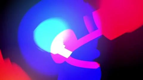 Abstract glowing neon lights fluid motion background Stock Footage 344809637