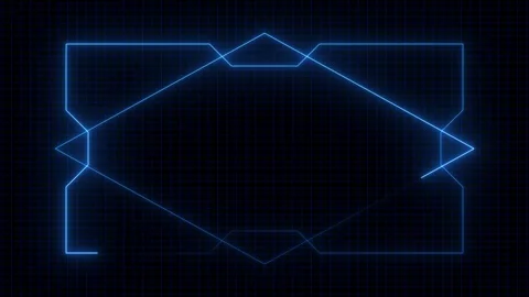 Abstract glowing neon line rectangular frame animation. Neon blue rectangle.. Stock-Footage 333922119