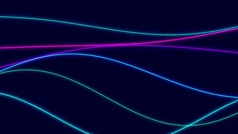 Abstract Glowing Neon Lines and Wavy Curves Video Background Stock Footage 344709506