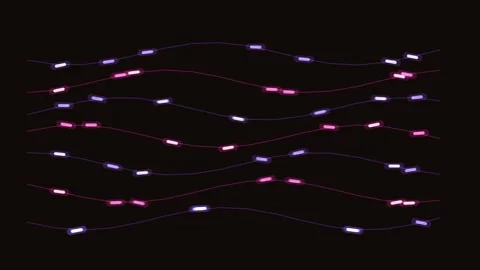 Abstract Glowing Neon Lines Animation with Purple and Pink Light Segments M.. 動画素材 343696632