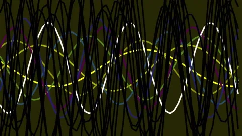 Abstract glowing neon lines art background loop for futuristic tech display Stock Footage 342204187