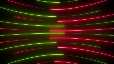 Abstract glowing neon lines evolution concept animation. Neon red and green.. Video stock 332723395