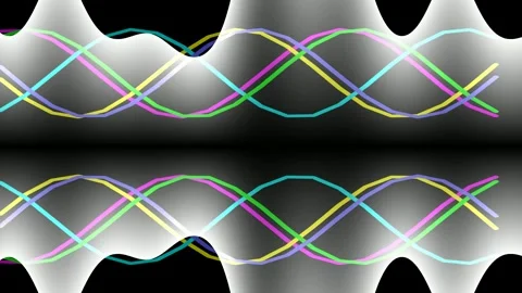 Abstract glowing neon liquid waves pattern background technology art Stock Footage 337573393