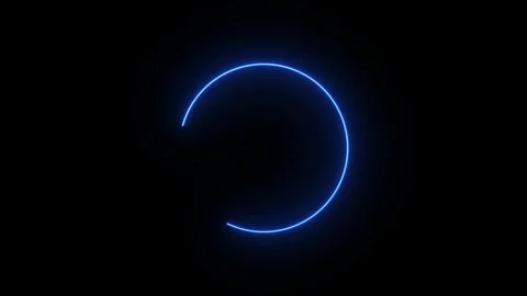 Abstract glowing neon loading bar animation on black background. Circle Rou.. Stock Footage 309070704