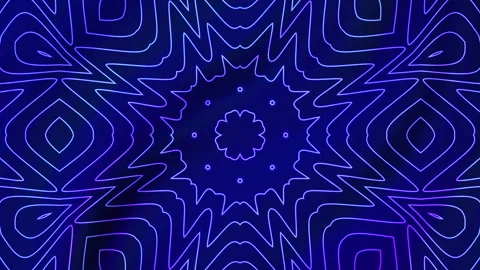 Abstract glowing neon mandala pattern evolving Stock Footage 341055804
