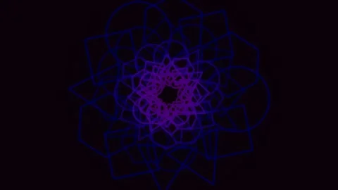 Abstract glowing neon mandala pattern for psychedelic background Stock Footage 342160594