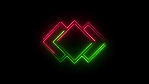 Abstract Glowing neon microchip icon isolated on black background. CPU neon.. Stock Footage 337659057