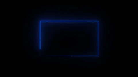 Abstract glowing neon rectangle border frame , Animation of glowing neon re.. Stock Footage 307291579