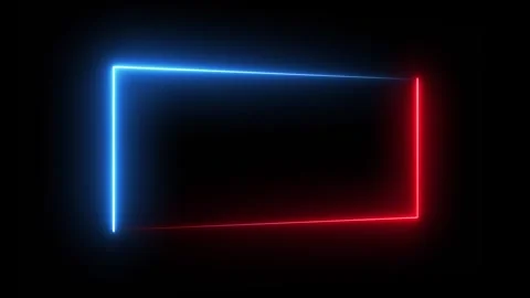 Abstract glowing neon rectangle border frame animation Stock Footage 321469863