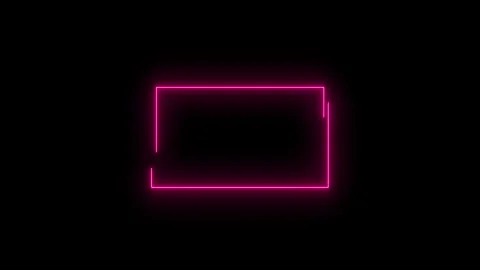 Abstract glowing neon rectangle frame background, border frame animated Stock Footage 263874020