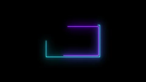 Abstract glowing neon rectangle frame background, border frame animated Stock Footage 263874023