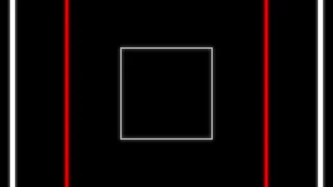 Abstract glowing neon red and white geometric square animation Vídeo Stock 336933604