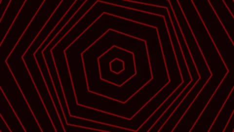 Abstract glowing neon red geometric hexagon pattern background tech design Stock Footage 340379059
