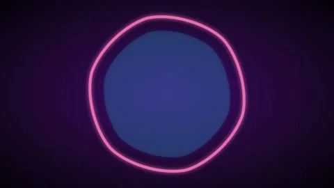 Abstract glowing neon ring animation on dark futuristic background for tech.. Stock Footage 343632733