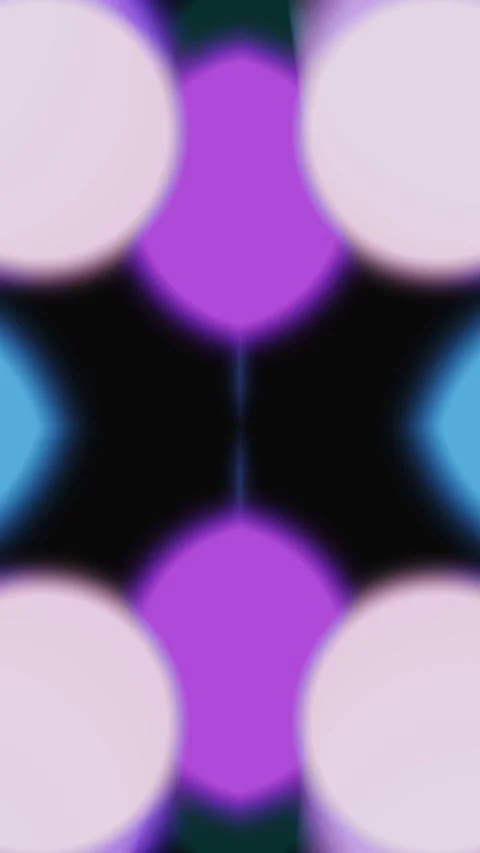 Abstract Glowing Neon Shapes Pulsating In Symmetric Patterns On Black Background Video stock 341382691