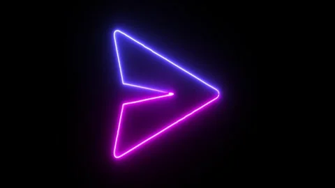 Abstract glowing neon share or send icon animation bright purple and blue l.. Stock Footage 345548022