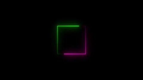 Abstract glowing neon square frame motion background Stock Footage 263874210