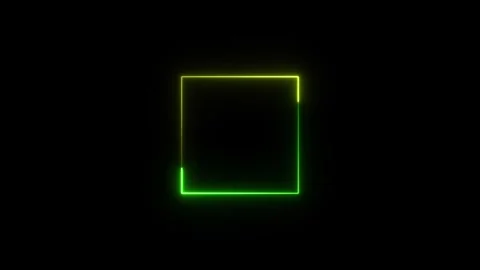 Abstract glowing neon square frame icon animation.glowing neon light and lo.. Video stock 332582410