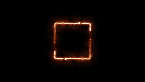 Abstract glowing neon square frame icon animation.glowing neon light and lo.. Stock Footage 332582414