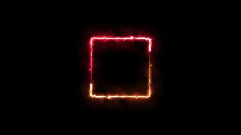 Abstract glowing neon square frame icon animation.glowing neon light and lo.. Video stock 332582426