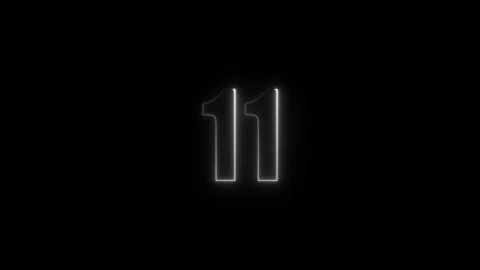 Abstract glowing neon text number countdown icon. Glowing sign on black bac.. Stock Footage 310967551