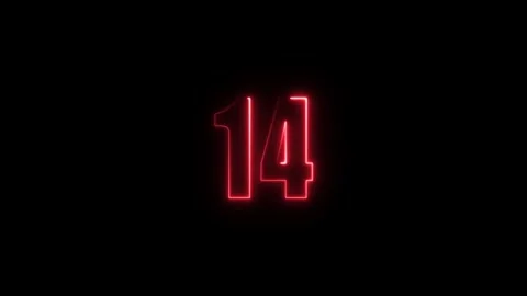 Abstract glowing neon text number countdown icon. Glowing sign on black bac.. Stock Footage 310967578