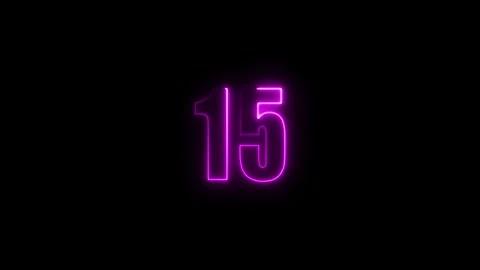 Abstract glowing neon text number countdown icon. Glowing sign on black bac.. Stock Footage 310967593