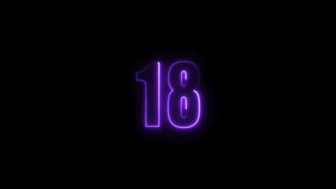 Abstract glowing neon text number countdown icon. Glowing sign on black bac.. Stock Footage 310967613