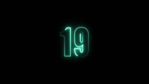 Abstract glowing neon text number countdown icon. Glowing sign on black bac.. Stock Footage 310967620