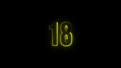 Abstract glowing neon text number countdown icon. Glowing sign on black bac.. Stock Footage 310967622