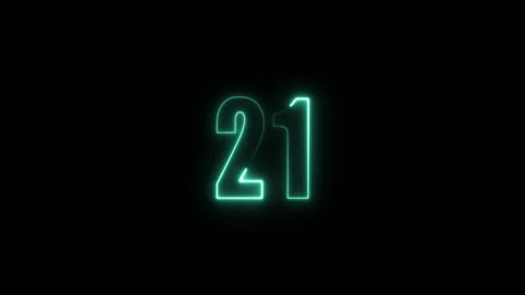 Abstract glowing neon text number countdown icon. Glowing sign on black bac.. Stock Footage 310967646